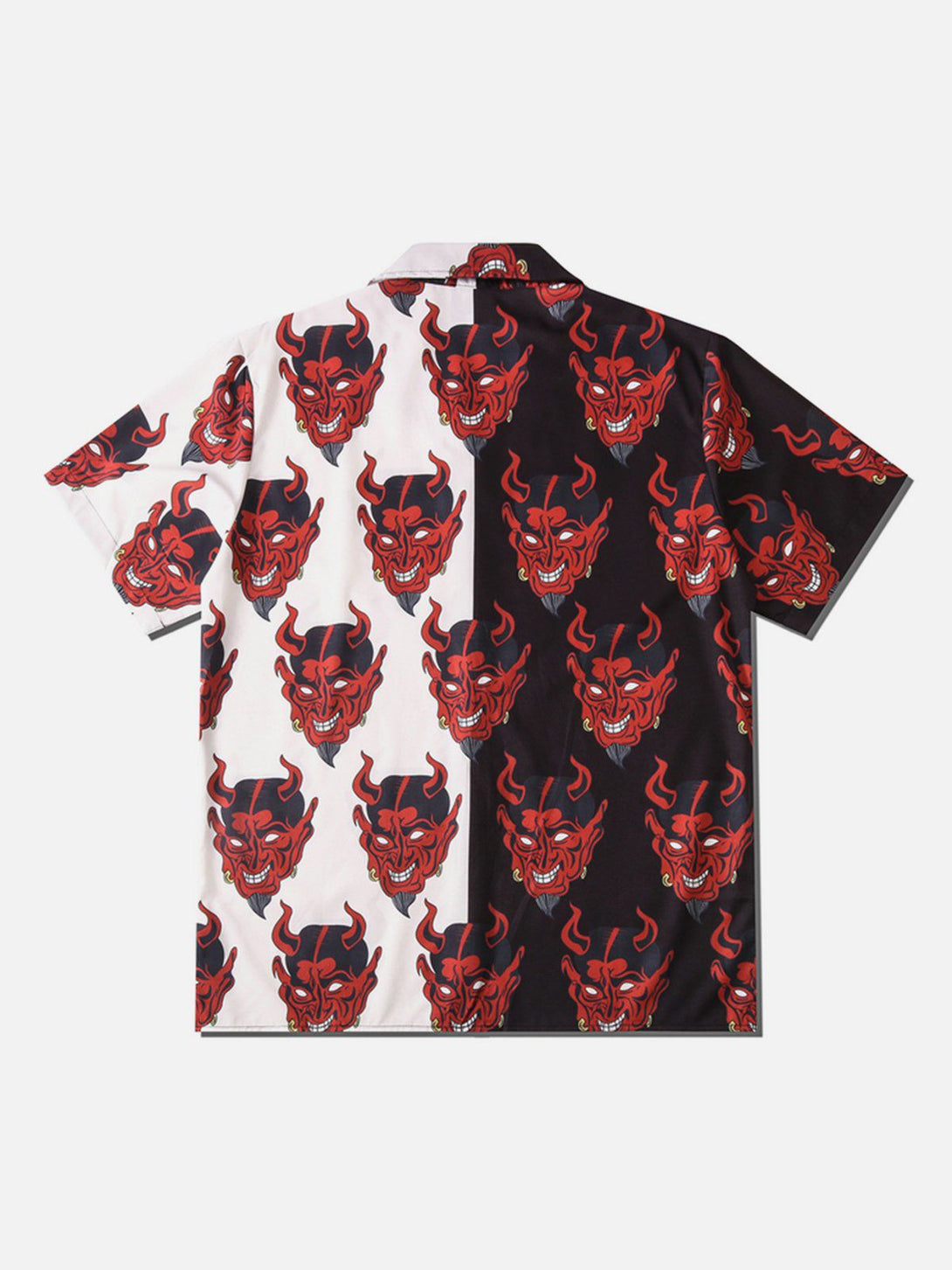 Majesda® - Patchwork Devil Short Sleeve Shirt outfit ideas streetwear fashion