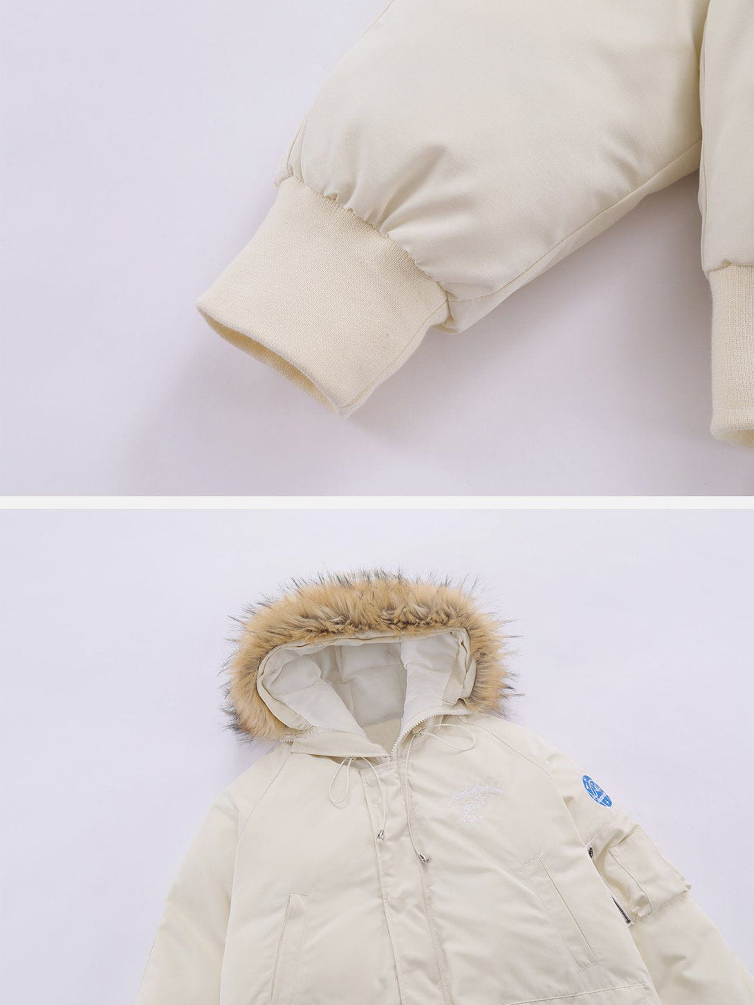 Majesda® - Patchwork Drawstring Winter Coat outfit ideas streetwear fashion