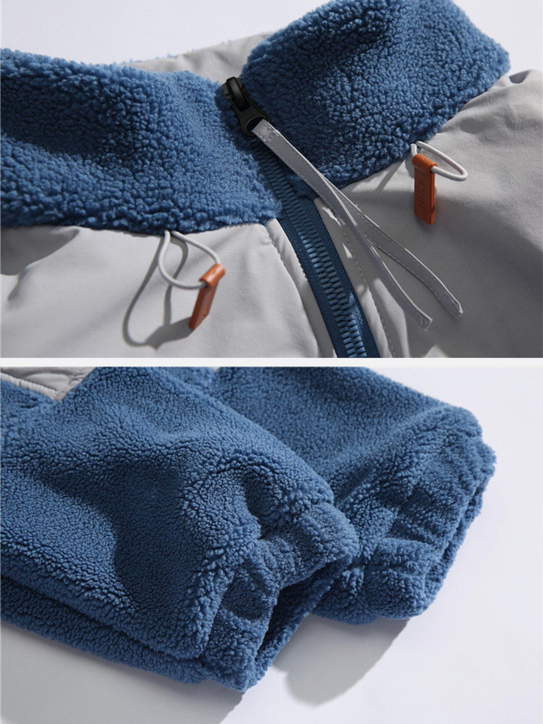 Majesda® - Patchwork Sherpa Winter Coat outfit ideas, streetwear fashion - majesda.com