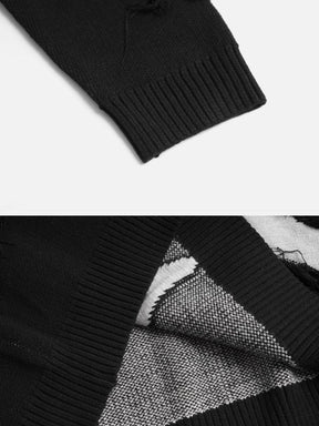 Majesda® - Patchwork Tassel Sweater outfit ideas streetwear fashion