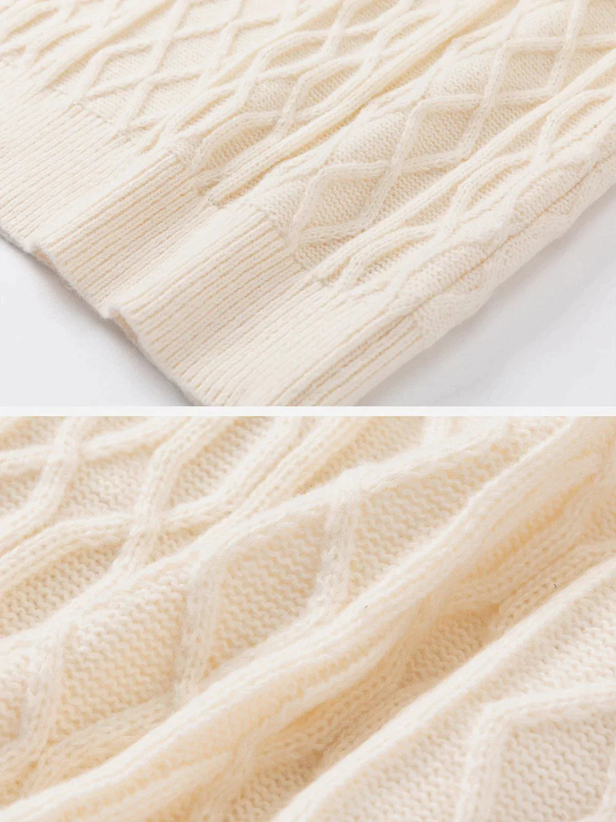 Majesda® - Patchwork Twist Knit Sweater outfit ideas streetwear fashion
