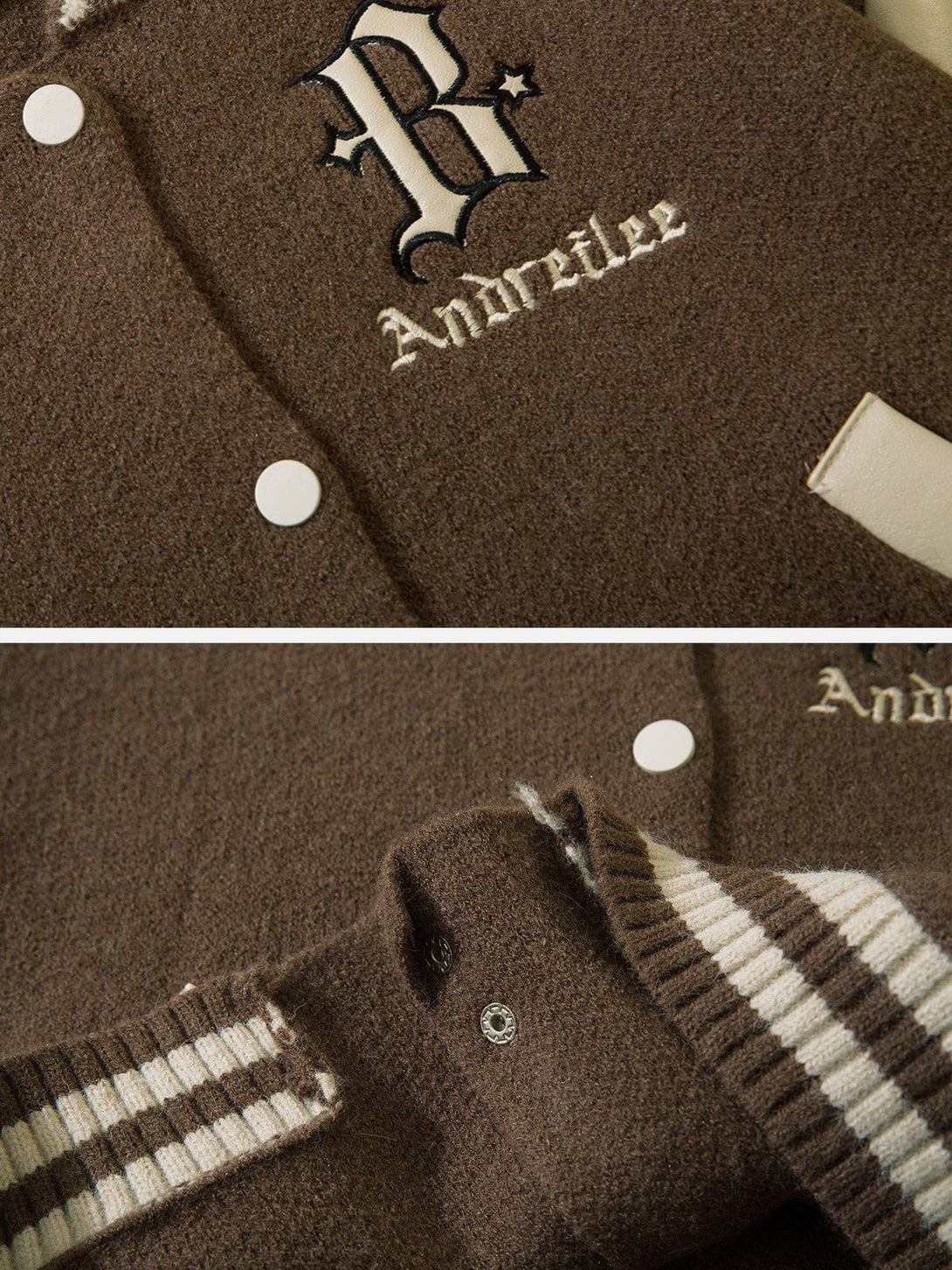 Majesda® - Patchwork Vintage Baseball Jacket outfit ideas, streetwear fashion - majesda.com
