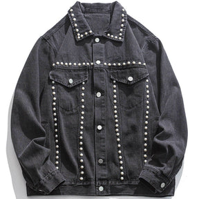 Majesda® - Pearl Denim Jacket outfit ideas, streetwear fashion - majesda.com