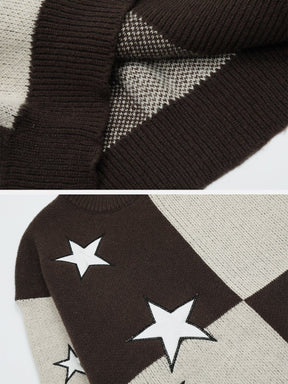 Majesda® - Pentagram Contrast Sweater outfit ideas streetwear fashion