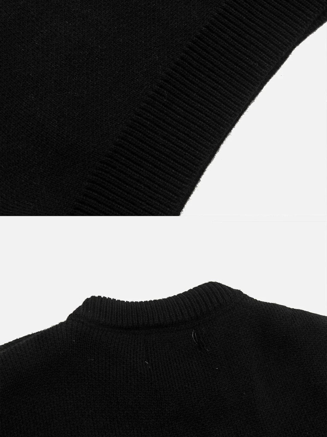Majesda® - Pentagram Patchwork Sweater outfit ideas streetwear fashion