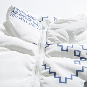 Majesda® - Pixel Heart Letter Print Winter Coat outfit ideas streetwear fashion