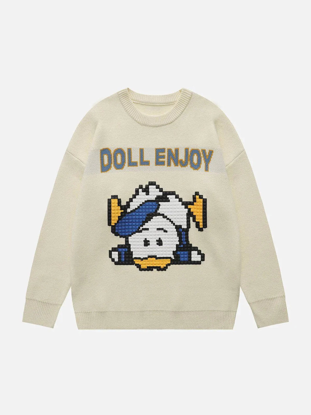 Majesda® - Pixelated Duck Print Sweater outfit ideas streetwear fashion