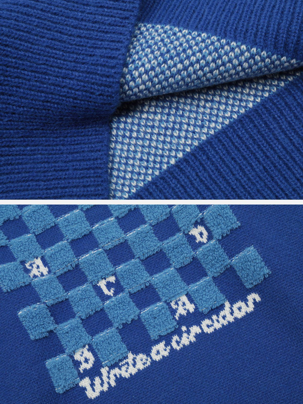Majesda® - Plaid Towel Embroidery Sweater outfit ideas streetwear fashion