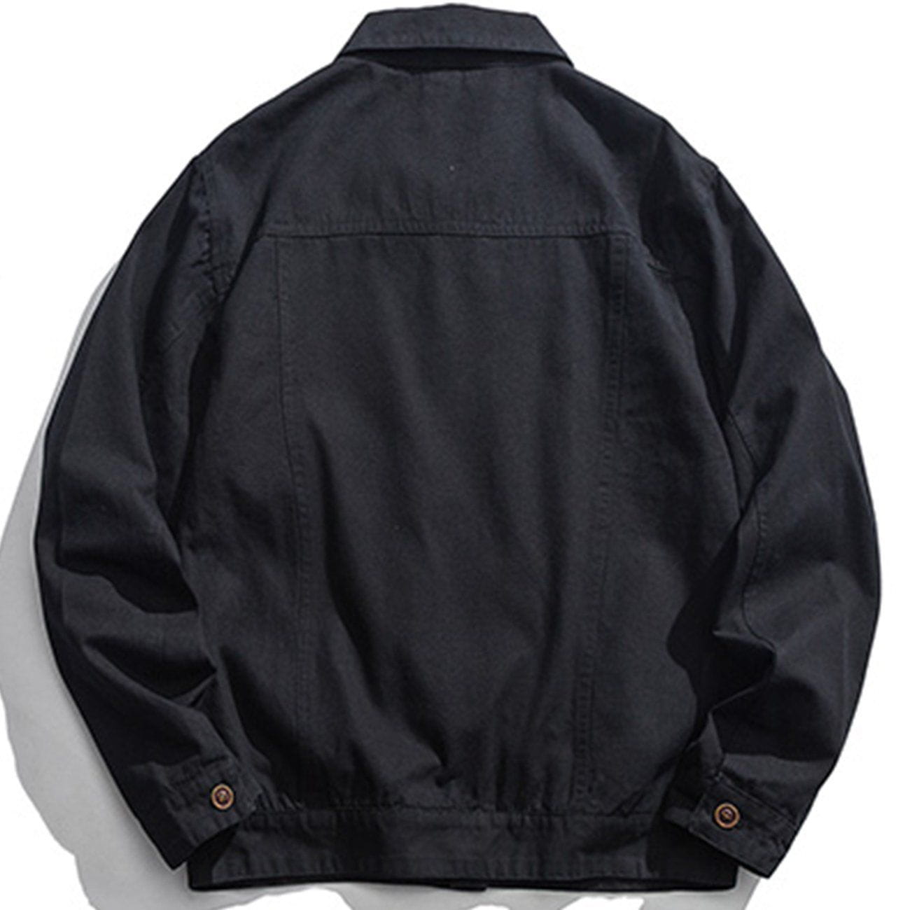 Majesda® - Plain Washed Cargo Jacket outfit ideas, streetwear fashion - majesda.com