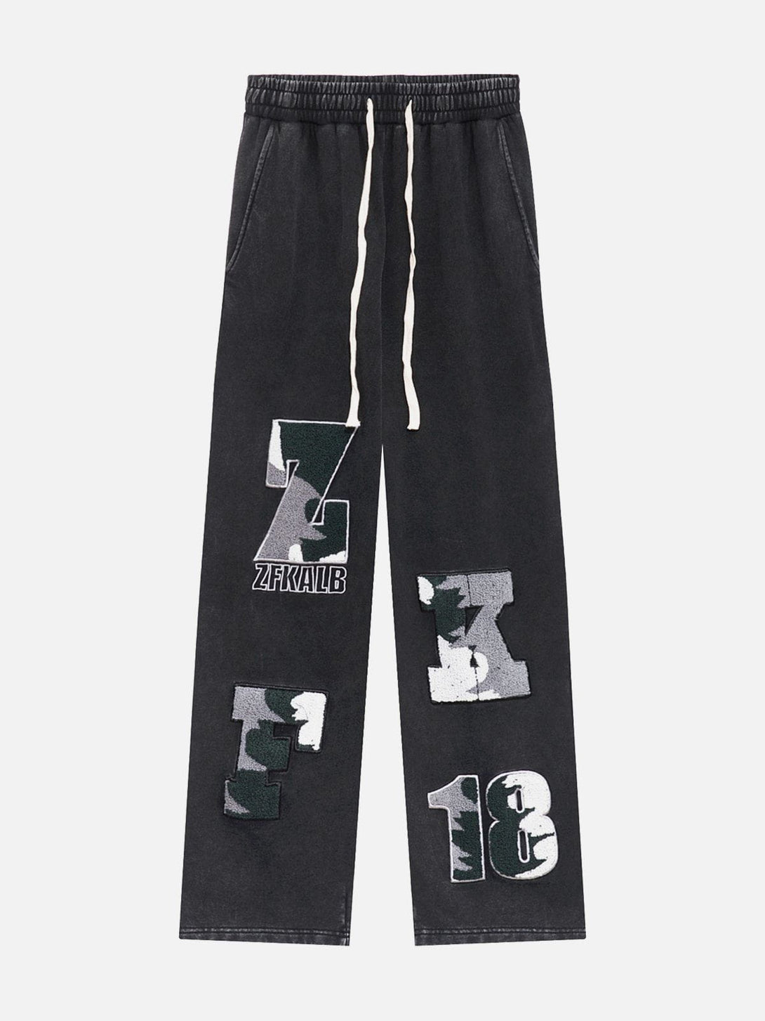 Majesda® - Plush Letter Embroidery Sweatpants outfit ideas streetwear fashion