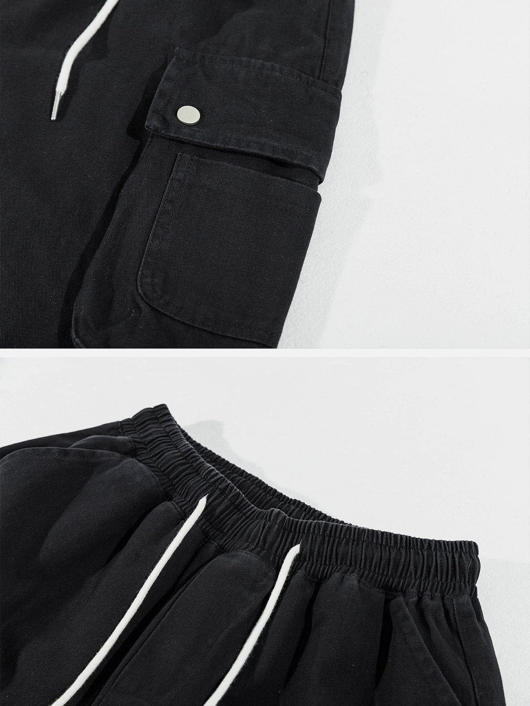 Majesda® - Pocket Patchwork Shorts outfit ideas streetwear fashion