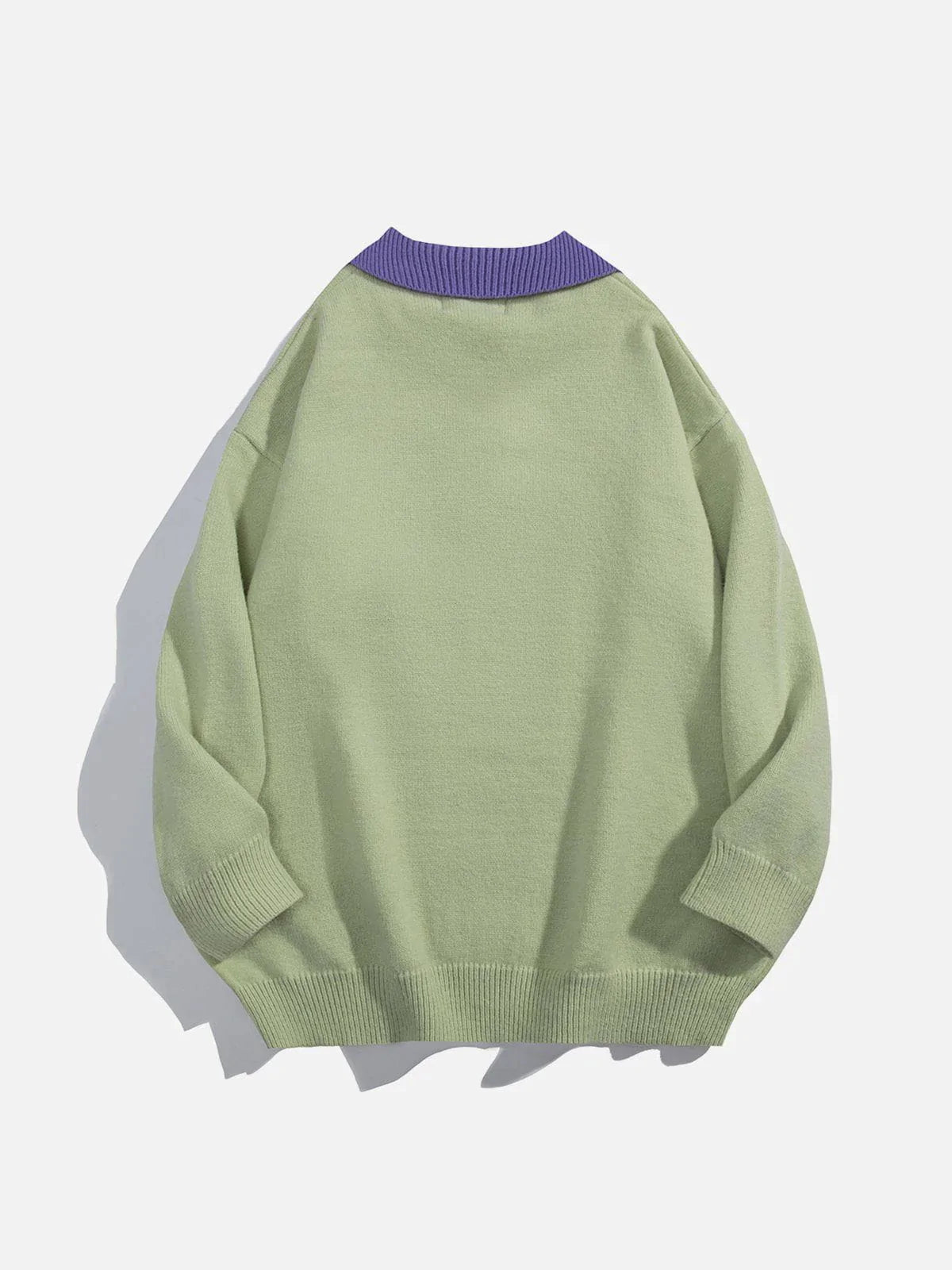 Majesda® - Pocket Rabbit Polo Collar Sweater outfit ideas streetwear fashion
