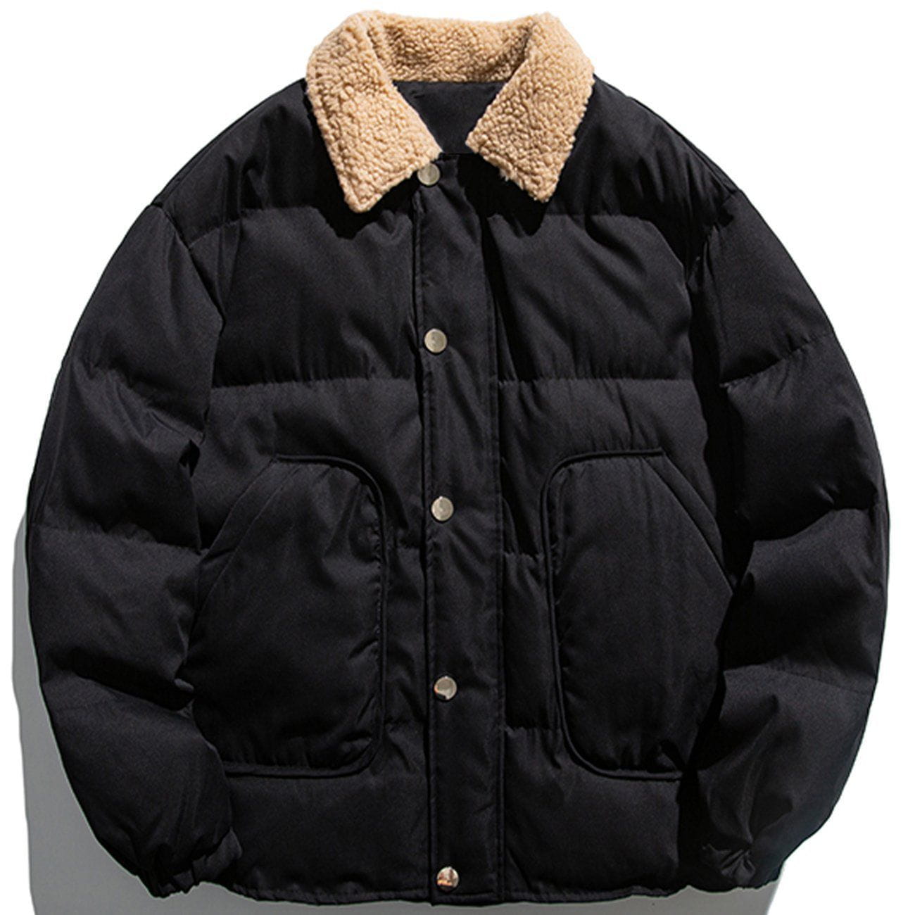 Majesda® - Pocket Solid Winter Coat outfit ideas streetwear fashion