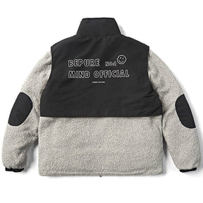 Majesda® - Pocket Splicing Sherpa Winter Coat outfit ideas streetwear fashion