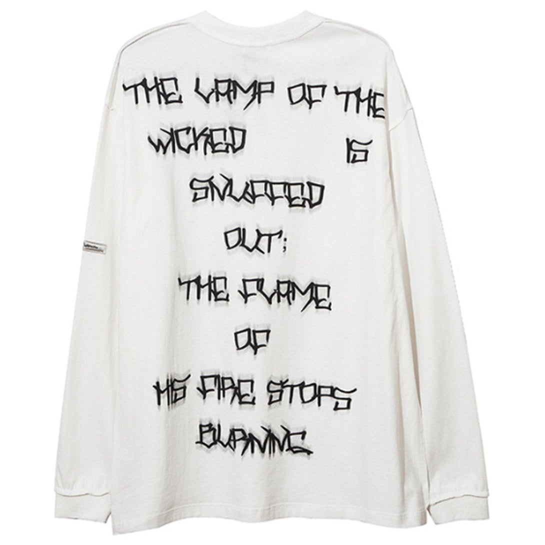 Majesda® - Portrait Letters Graffiti Long Sleeves outfit ideas streetwear fashion