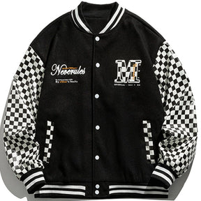 Majesda® - Print Checkerboard Jacket outfit ideas, streetwear fashion - majesda.com