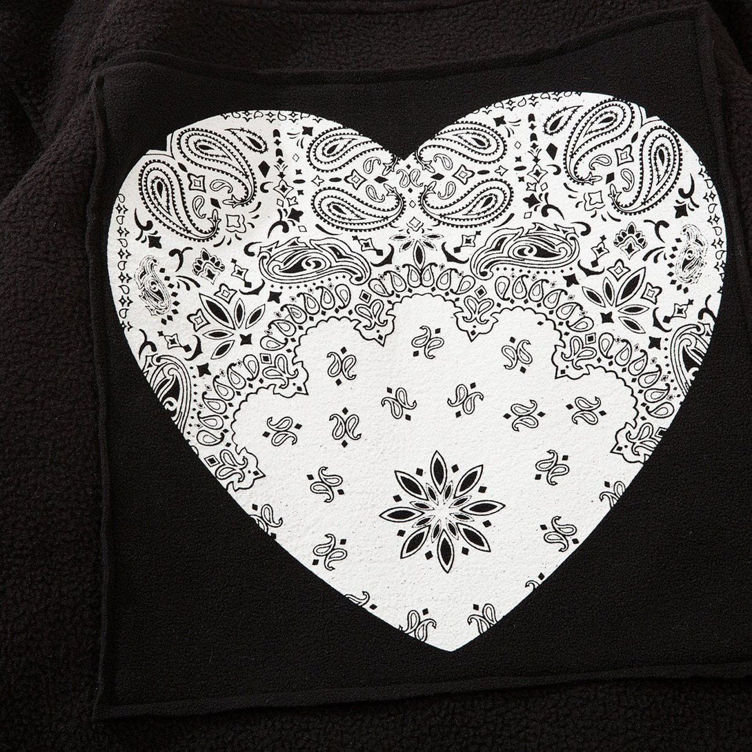 Majesda® - Print Pattern Sherpa Winter Coat outfit ideas streetwear fashion