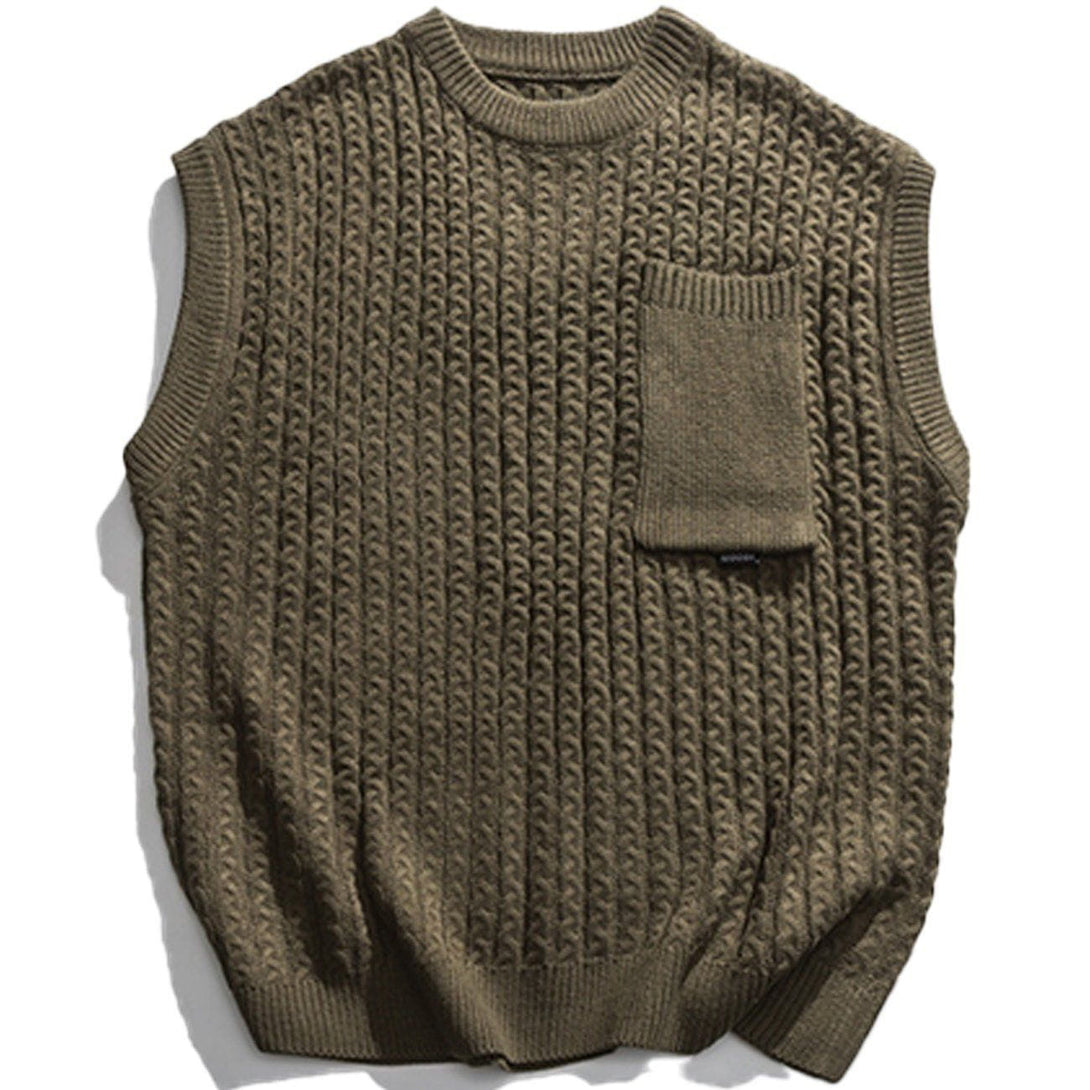 Majesda® - Pure Color Simple Sweater Vest outfit ideas streetwear fashion