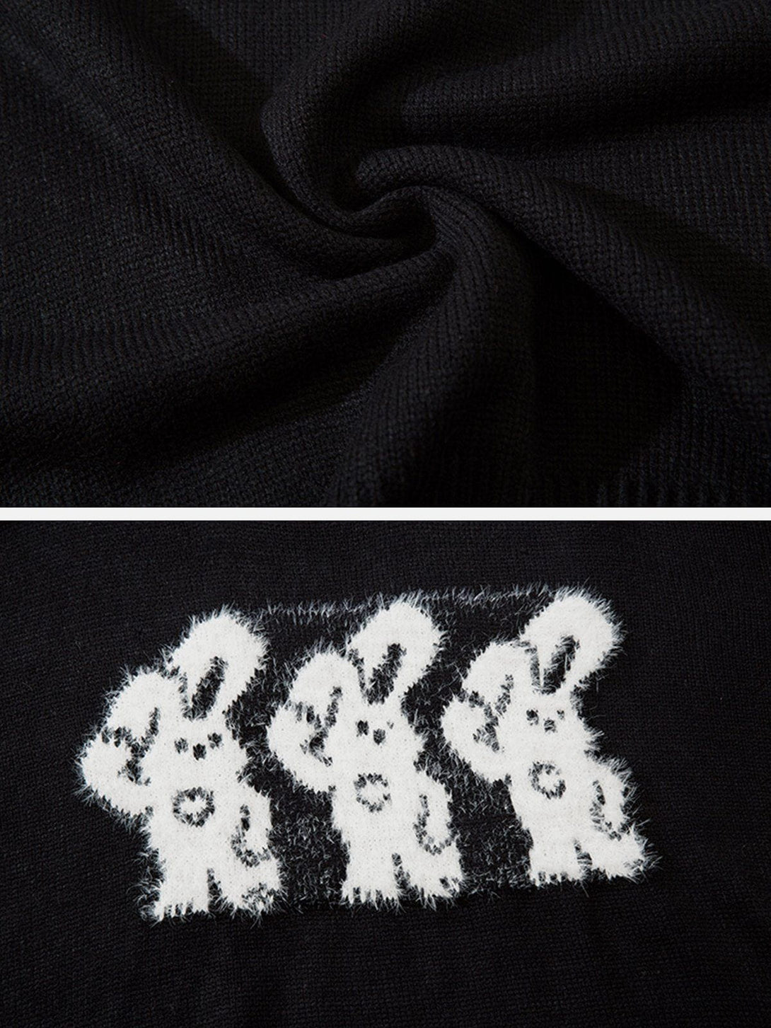 Majesda® - Rabbit Stripe Knit Sweater outfit ideas streetwear fashion