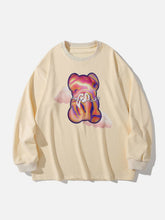 Majesda® - Rainbow Cartoon Bear Graphic Sweatshirt outfit ideas streetwear fashion