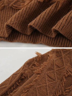Majesda® - Raw-Edge Twist Knit Sweater outfit ideas streetwear fashion