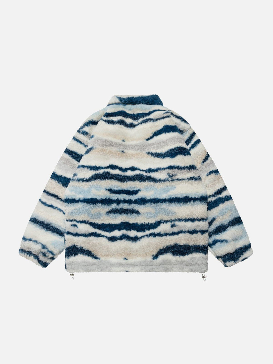 Majesda® - Retro West Coast Stripe Contrast Sherpa Coat outfit ideas streetwear fashion