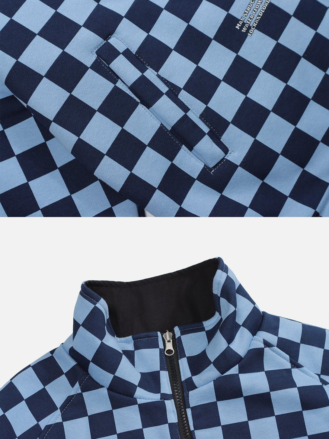 Majesda® - Reversible Checkerboard Jacket outfit ideas, streetwear fashion - majesda.com