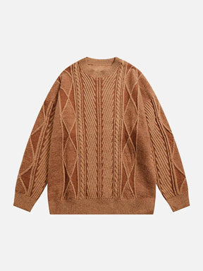 Majesda® - Rhombus Knit Sweater outfit ideas streetwear fashion