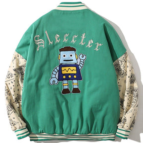 Majesda® - Rocket Astronaut Embroidery Patchwork Bandana Winter Coat outfit ideas streetwear fashion