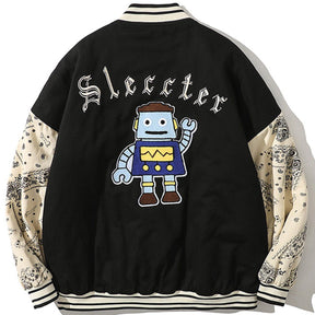 Majesda® - Rocket Astronaut Embroidery Patchwork Bandana Winter Coat outfit ideas streetwear fashion
