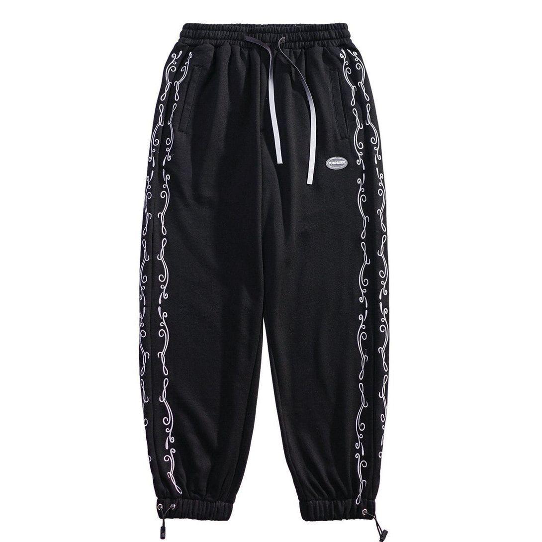 Majesda® - Side Bandana Print Drawstring Sweatpants outfit ideas streetwear fashion