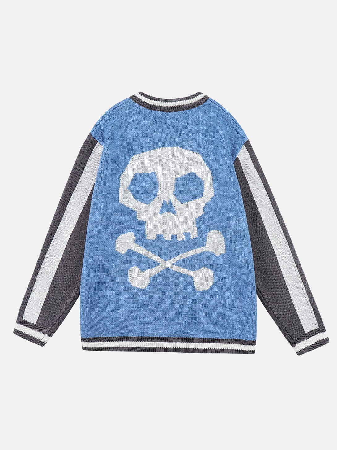 Majesda® - Skeleton Stitching Color Sweater outfit ideas streetwear fashion
