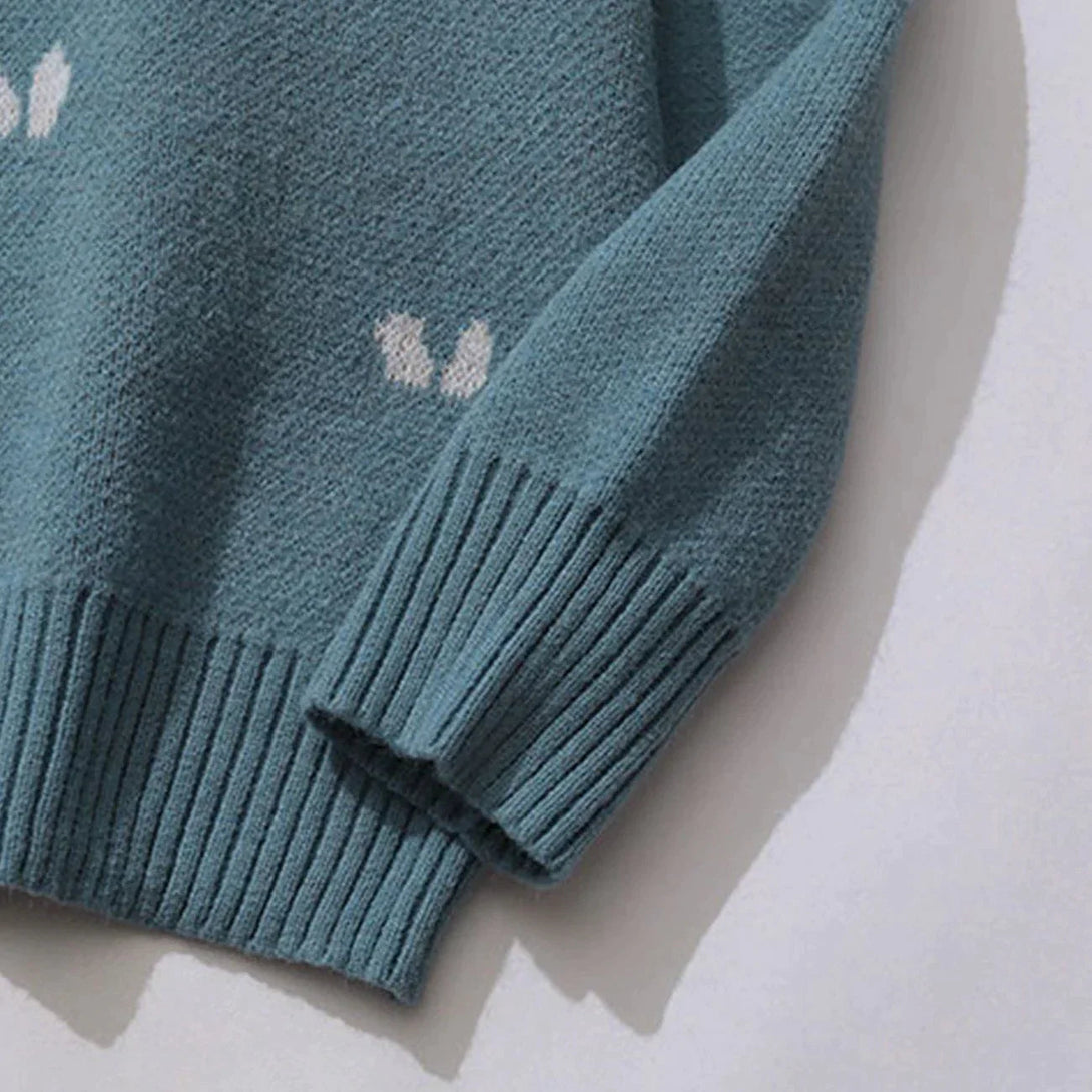 Majesda® - Sleepy Rabbit Knit Sweater outfit ideas streetwear fashion