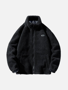 Majesda® - Solid Label Sherpa Jackets outfit ideas, streetwear fashion - majesda.com