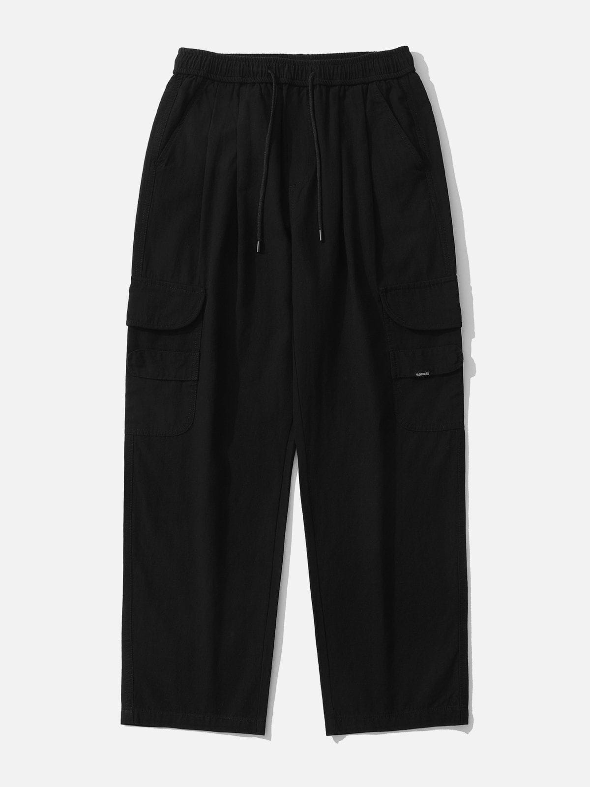 Majesda® - Solid Large Multi-Pocket Cargo Pants outfit ideas streetwear fashion
