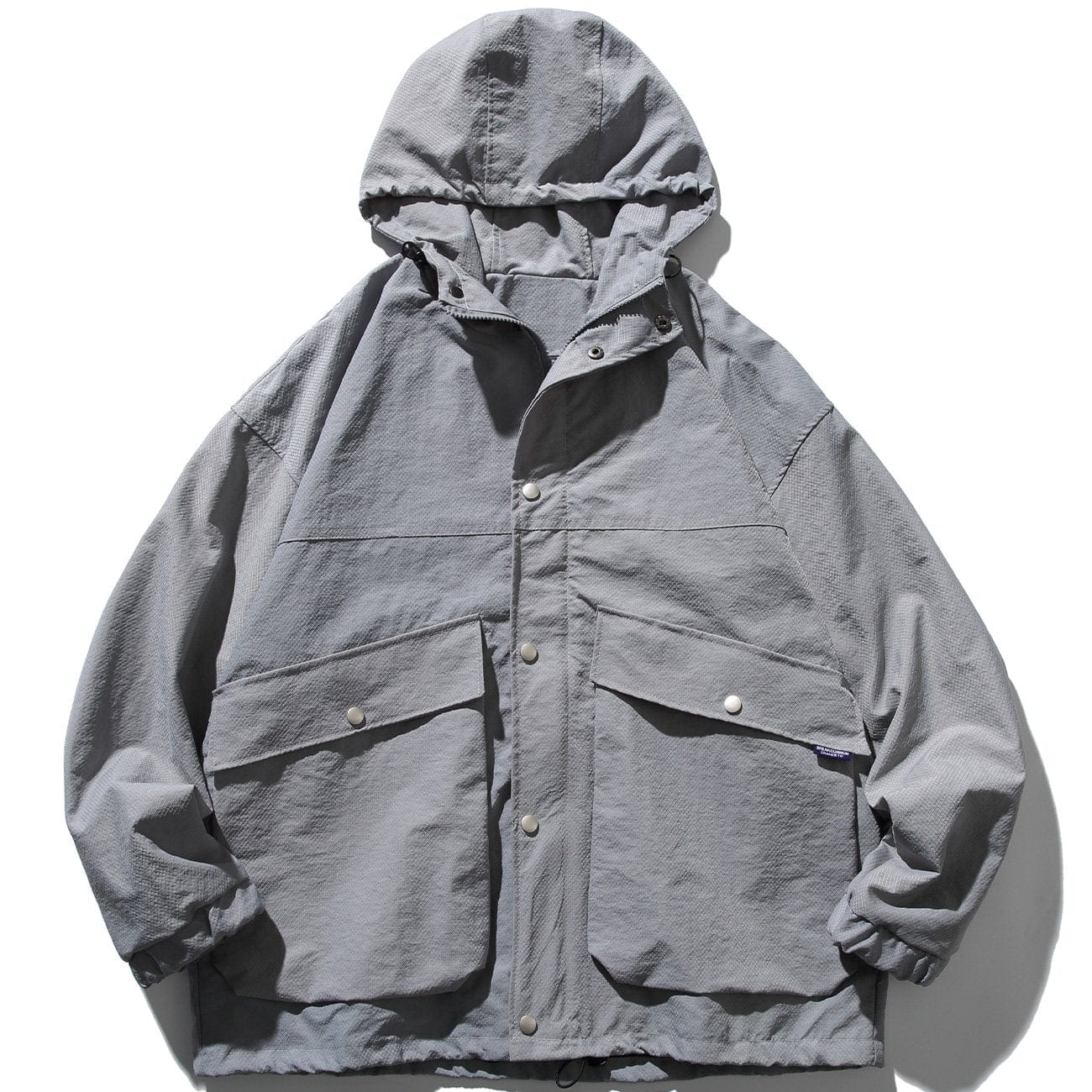 Majesda® - Solid Mesh Hooded Jacket outfit ideas, streetwear fashion - majesda.com