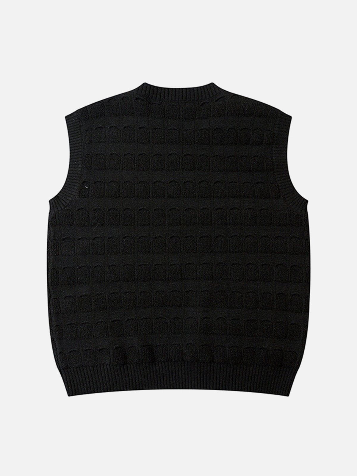 Majesda® - Solid Woven Stripe Sweater Vest outfit ideas streetwear fashion