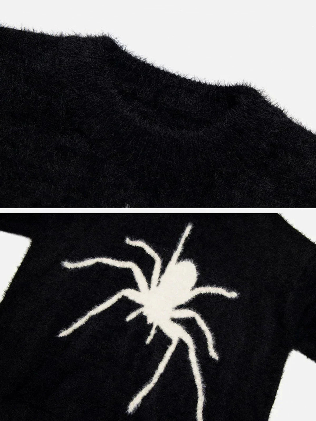 Majesda® - Spider Knit Mohair Sweater outfit ideas streetwear fashion