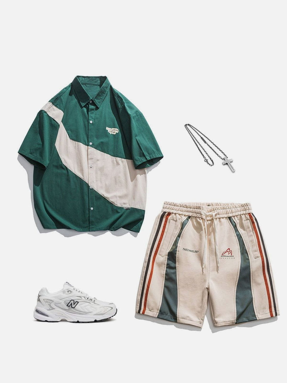 Majesda® - Splice Sport Shorts outfit ideas streetwear fashion