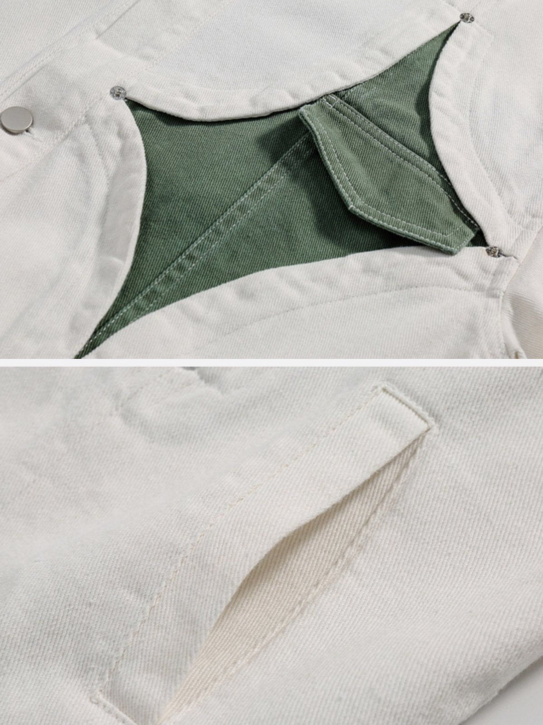 Majesda® - Splicing Contrast Denim Jacket outfit ideas, streetwear fashion - majesda.com