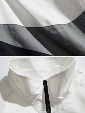 Majesda® - Splicing Contrast Jacket outfit ideas, streetwear fashion - majesda.com