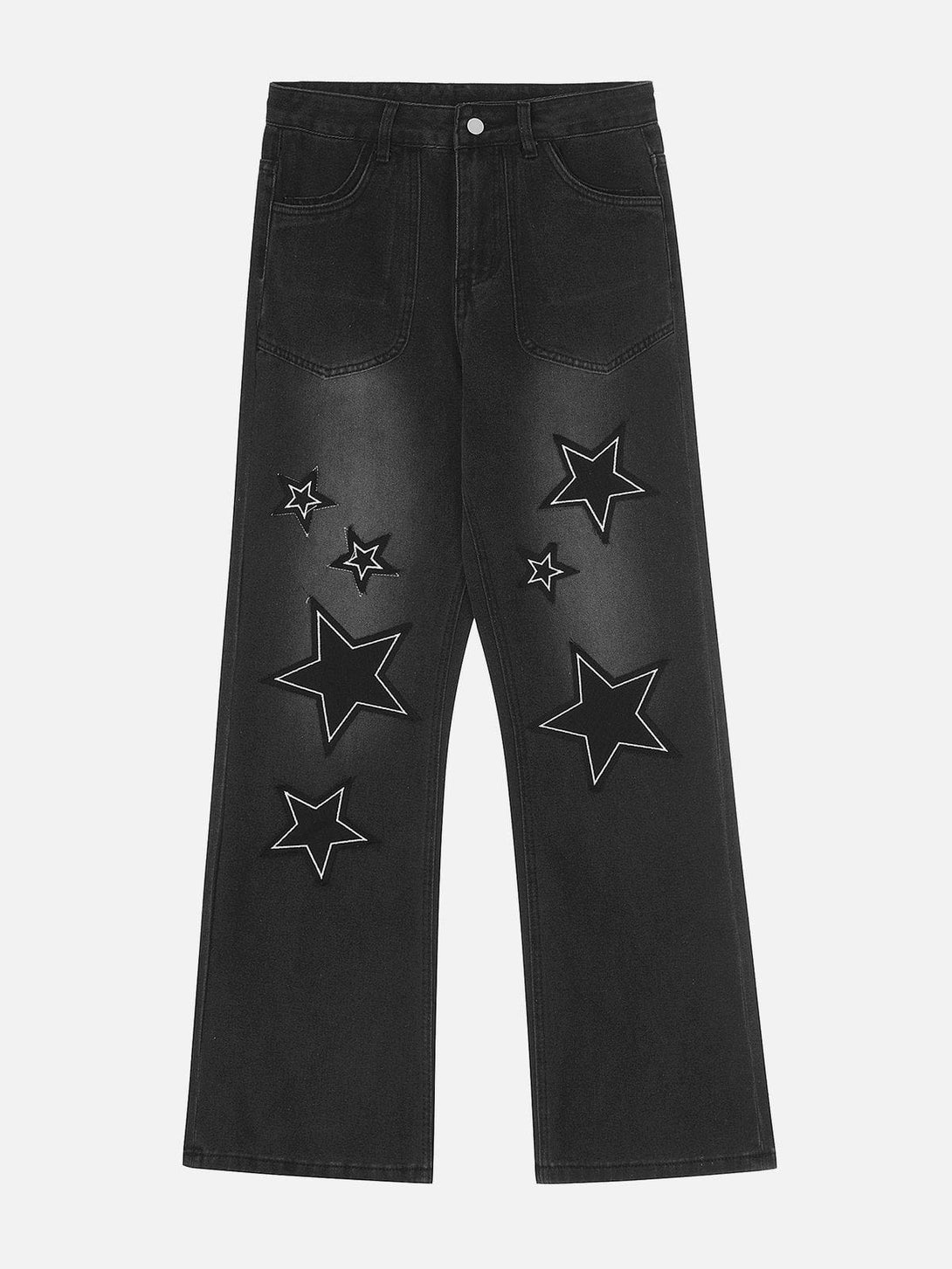 Majesda® - Star Collage Jeans outfit ideas streetwear fashion