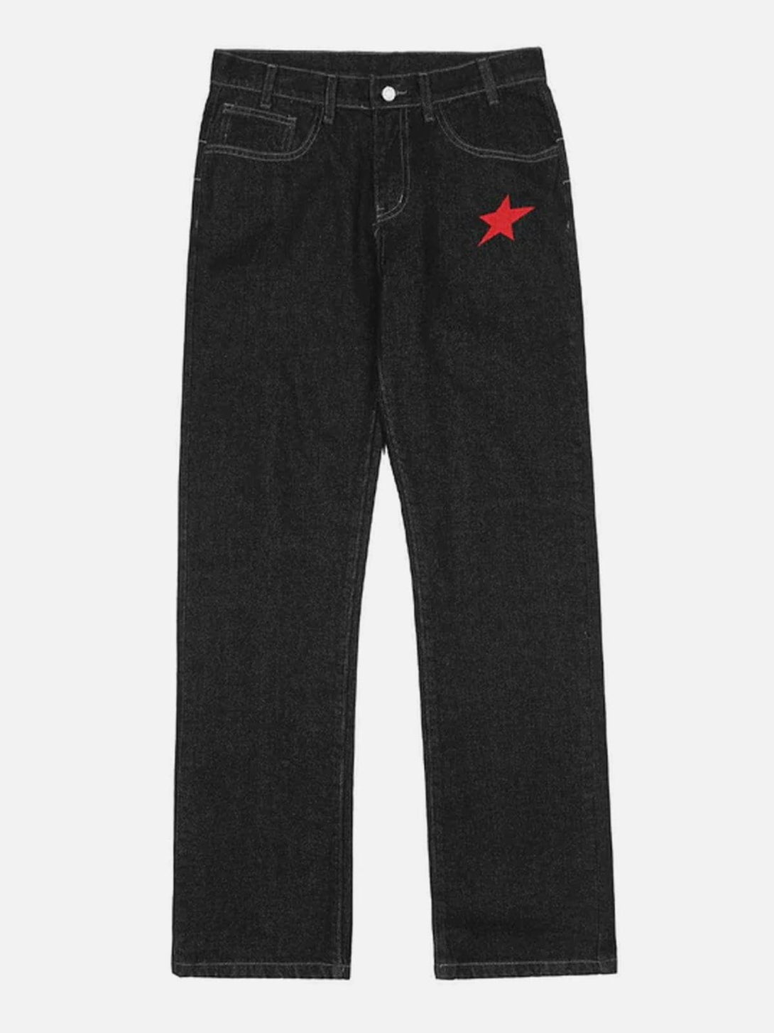 Majesda® - Star Embroidery Letters Jeans outfit ideas streetwear fashion