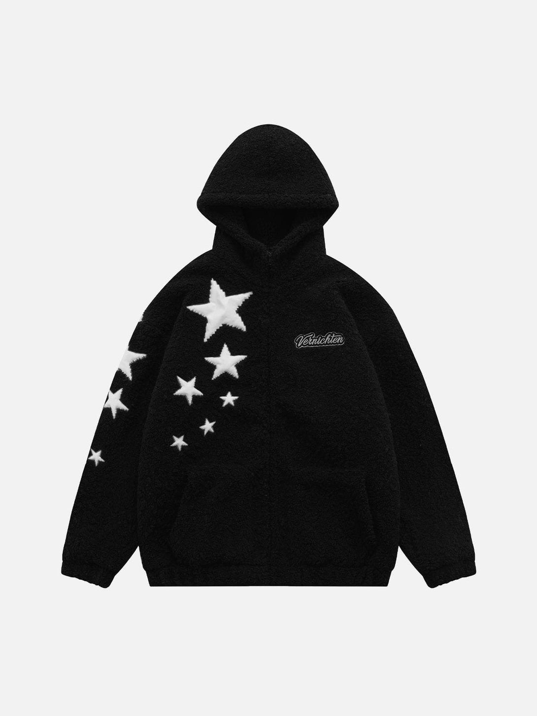 Majesda® - Star Embroidery Sherpa Coat outfit ideas streetwear fashion