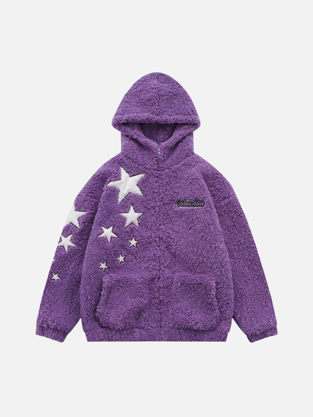 Majesda® - Star Embroidery Sherpa Coat outfit ideas streetwear fashion