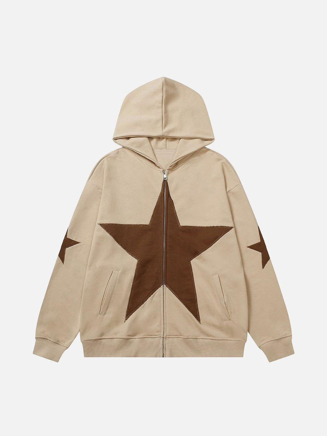 Majesda® - Star Graphic Print Hoodie outfit ideas streetwear fashion