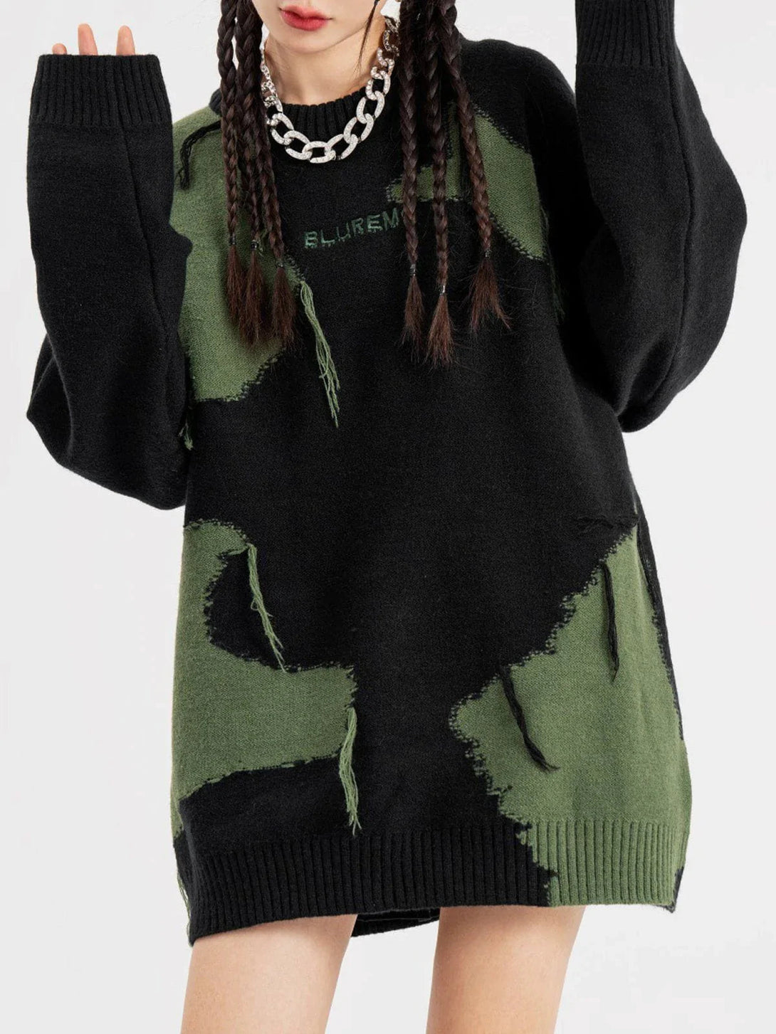 Majesda® - Star Jacquard Fringed Knitted Sweater outfit ideas streetwear fashion