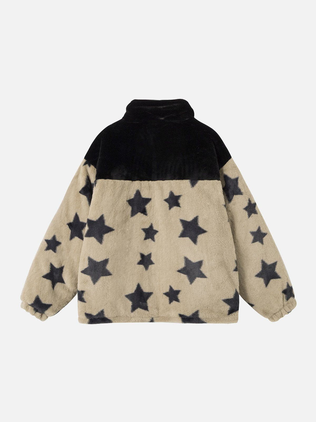 Majesda® - Star Panel Sherpa Winter Coat outfit ideas streetwear fashion