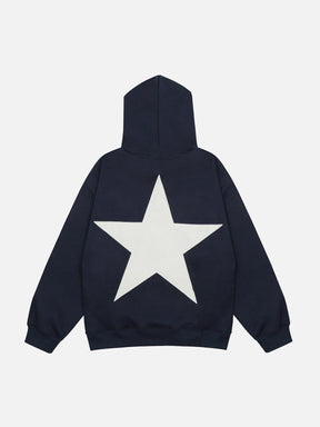 Grey Hoodie — Blue Stars