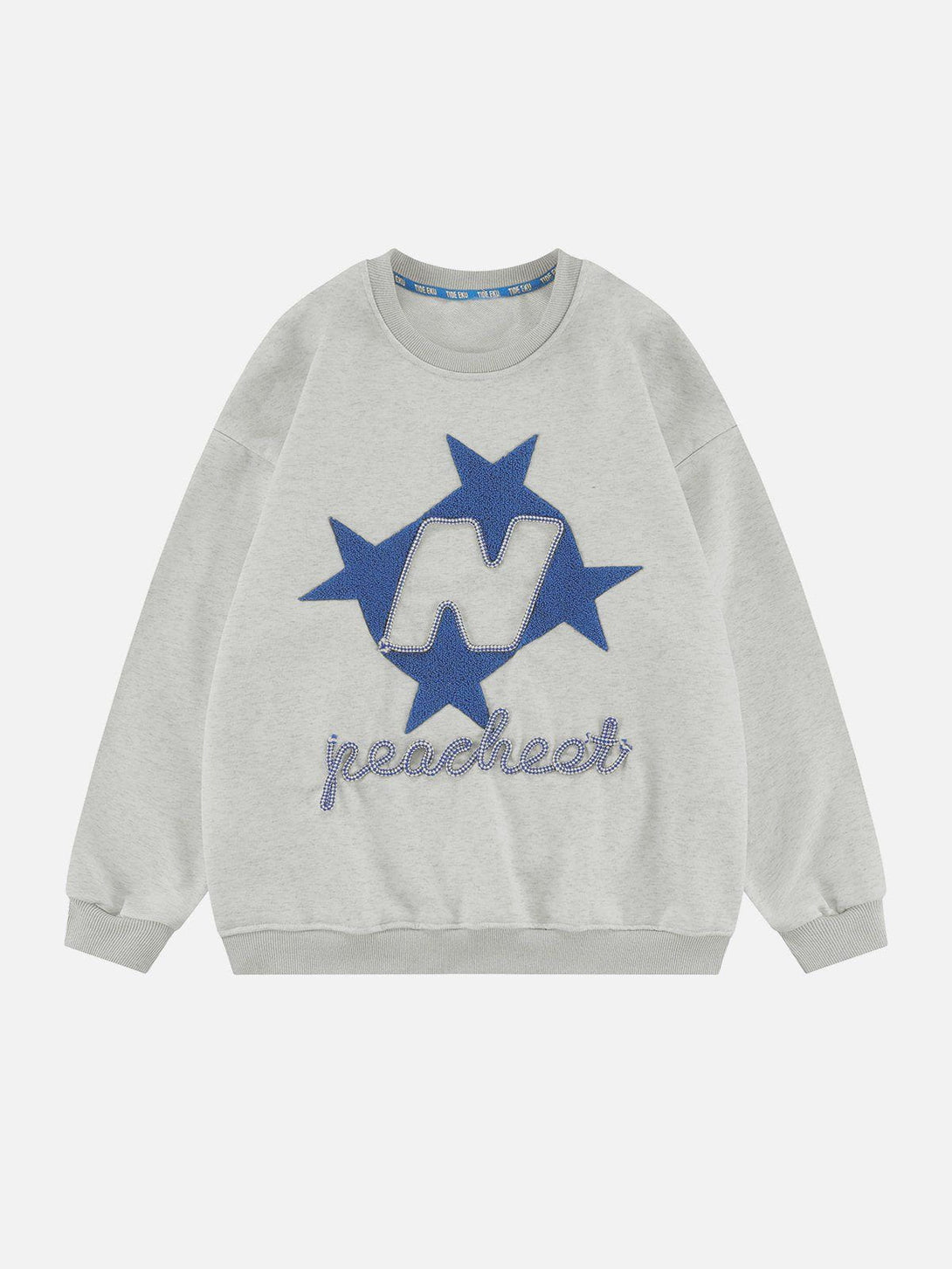 Majesda® - Star Terry Embroidered Sweatshirt outfit ideas streetwear fashion